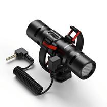 Microfone Shotgun Mamen MIC-08 PRO Bidirecional Supercardióide Redução de Ruído para Câmeras e Smartphones