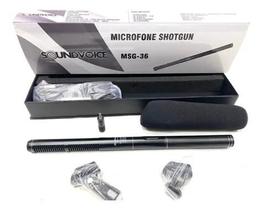 Microfone shotgun soundvoice msg-36 cabo e suporte