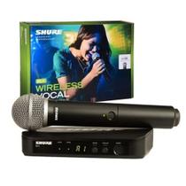 Microfone Shure Blx24/PG58 Dinâmico Cardioide Cor Preto