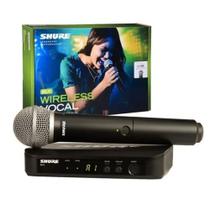 Microfone Shure Blx24/PG58 Dinâmico Cardioide Cor Preto