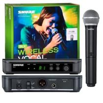 Microfone Shure BLX24/PG58 dinâmico cardióide preto C/Nf e Garantia