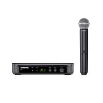 Microfone shure com receptor sem fio bastão de mão blx24br/sm58 freq j10