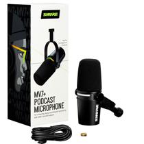 Microfone Shure MV7+ Para Podcast Hibrido Digital Black