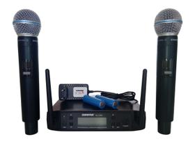 Microfone Shure profissional GLXD4 UHF sem fio duplo cardióide cápsula Beta 58A RECARREGÁVEL