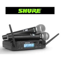 Microfone Shure profissional GLXD4 UHF sem fio duplo cardióide - tubo de metal