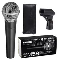 Microfone Shure SM SM58S Dinâmico Cardioide cor preto