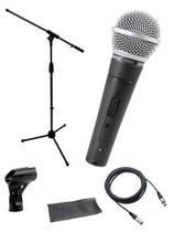 Microfone Shure SM58-S com Suporte e Interruptor Liga/Desliga