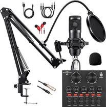 Microfone SKTEET BM800 com Kit de Equipamento para Podcast V8