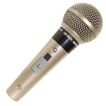Microfone sm-58 p4 leson ouro cardioide com cabo 5m com suporte