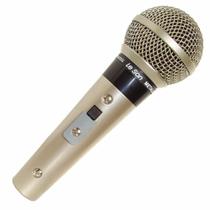 Microfone sm-58 p4 leson ouro cardioide com cabo 5m com suporte