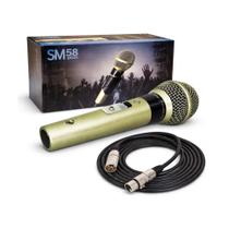 Microfone SM58 Plus Corpo Metálico Cabo Cannon Xlr Balanceado 5m Cor Champanhe Leson - 2AM058PLI