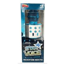 Microfone Star Voice Karaokê Bluetooth Azul Zoop Toys