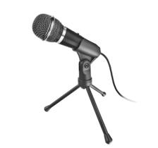 Microfone trust starzz t21671 p2 preto cabo com 2,5 metros + adaptador e tripé