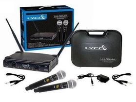 Microfone uh - 08 mm sem fio duplo uhf digital de bastão profissional