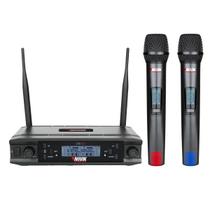 Microfone Uhf Duplo Multi-Frequência 2X300 Canais Transmissão Digital Microfone Uhf Duplo Multi-Frequência 2X300 Canais Transmissão Digital