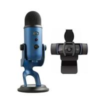 Microfone USB Blue Microphones Yeti com Kit Webcam HD C920S Pro