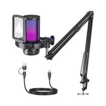 Microfone Usb E Braço Articulado Maono Dgm20S Rgb Preto Microfone Usb E Braço Articulado Maono Dgm20S Rgb Preto
