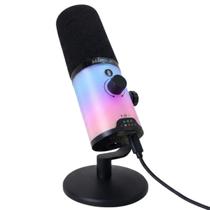Microfone USB Gamer RGB Para Streaming Podcast Profissional Plug Play PC Sem Ruído