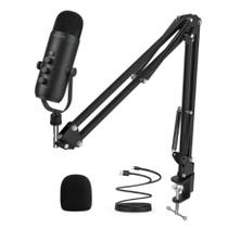 Microfone Usb Haomuren K66 Podcast + Pedestal Articulado Microfone Usb Haomuren K66 Podcast + Pedestal Articulado