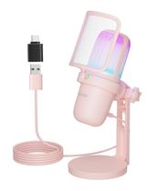 Microfone USB Ko-Star Gaming para PC PS4/PS5 Mac rosa