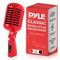 Microfone Vocal Pyle Classic Retro Dynamic PDMICR42R Vermelho