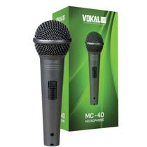 Microfone Vocal Vokal MC40 500 Ohms Metal AntiPuff Ideal para Shows Igrejas e Estúdio
