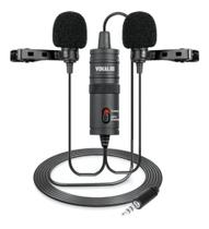 Microfone Vokal Duplo Lapela Slm20 Cor Preto