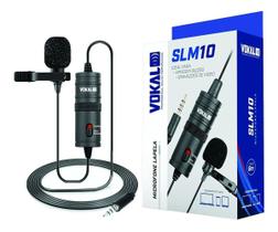 Microfone Vokal Lapela Slm10 Para Celular com Fio