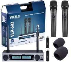 Microfone Vokal Vlr-502 Duplo + Espumas Antiferrugem