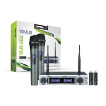 Microfone Vokal VLR-502 Sem Fio Duplo de Mão UHF Ecológico