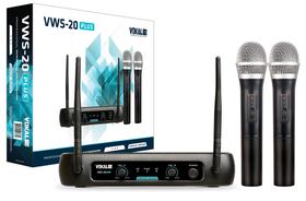 Microfone Vokal VWS-20 Plus Sem Fio Duplo de mão c/ receptor