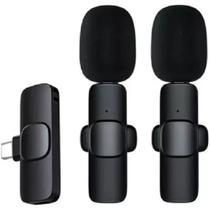 Microfone Wireless Duplo de Lapela - Para Apresentações e Eventos type-c
