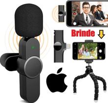 MIcrofone Wireless Lapela Sem Fio Compatível Ios Universal Omnidirecional Profissional + Mini Tripé Celular MIcrofone Wireless Lapela Sem Fio Compatível Ios Universal Omnidirecional Profissional + Mini Tripé Celular