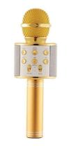 Microfone Ws-858 Bluetooth Gold Sem Fio Com Alto-Falante