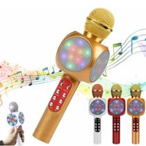 Microfone Youtuber com Caixa De Som e Luz Led Speaker Grava E Muda Voz