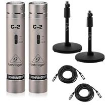 Microfones Condensadores Behringer C-2 Par com Suportes e Cabos