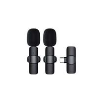 Microfones de lapela Lavalier sem fio USB-C para telefone PC K9