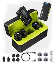 Microfones de lapela sem fio FULAIM X6 Pro com 4 transmissores