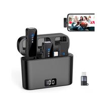 Microfones digitais de lapela sem fio KOSCHEAL com estojo de carregamento