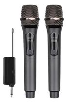 Microfones Dinâmico Sem Fio Duplo Profissional Recarregável Uhf - EL-5005