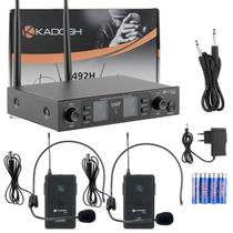 Microfones Headset Sem Fio Duplo Profissional K-492HH Kadosh Para Igreja Palestra Show Atendimento