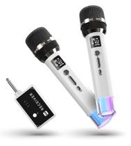Microfones sem fio ECHOMUSSY com luzes LED de duração de 40H Microfones sem fio ECHOMUSSY com luzes LED de duração de 40H