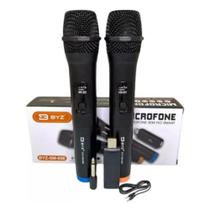 Microfones Sem Fio Profissional Dinâmico Duplo Preto BYZ SM-858 Microfones Sem Fio Profissional Dinâmico Duplo Preto BYZ SM-858