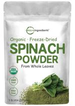 Microingredientes de espinafre em pó 454g orgânicos liofilizados