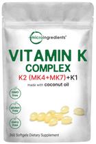 Microingredientes do complexo de vitamina K 360 cápsulas gelatinosas