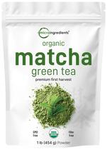 Microingredientes em pó de chá verde Matcha 454g orgânicos