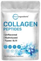 Microingredientes em pó de peptídeos de colágeno 454g tipo I e III