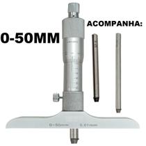 Micrometro Para Milimetro De Profundidade Interno Graduação 0,01mm Com Estojo 0-25 ou 0-50 ou 0-75 ou 0-100 ou 0-150mm