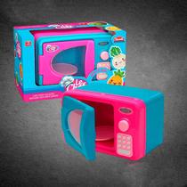 Microondas Brinquedo Com Luz Som Azul Rosa Infantil Mini Cozinha Menina Faz De Conta Fogãozinho Para Brincar Com Botão