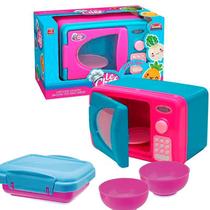Microondas Brinquedo ul Rosa Infantil Mini Cozinha Forno